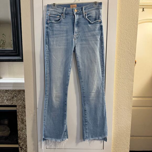 MOTHER The Insider Crop Step Fray Jeans Size 25 Blue - Picture 6 of 13